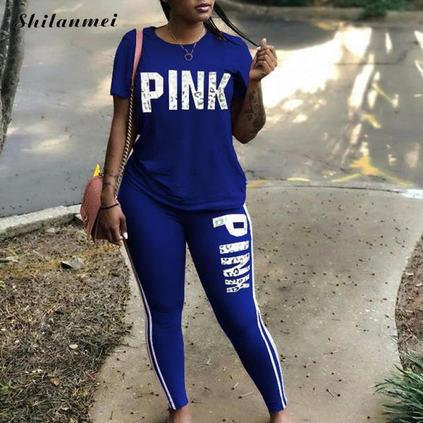 Pink t Sweatsuit  2 Piece Set